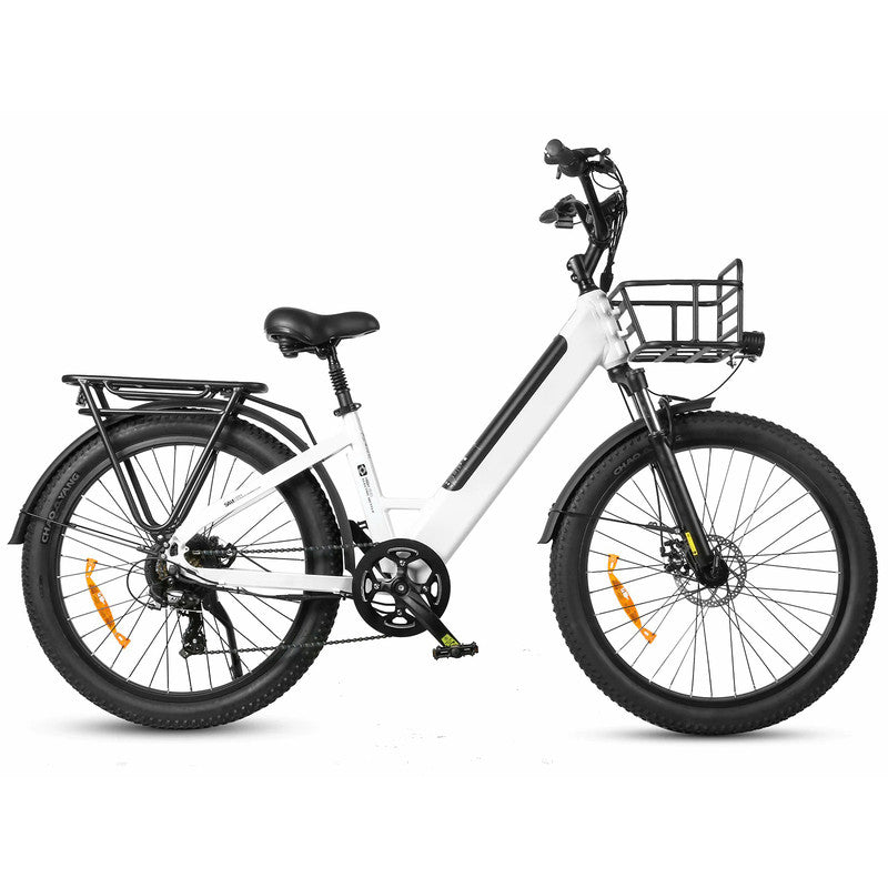 350W City Electric Bike Adults E-Bike for Home Working - White