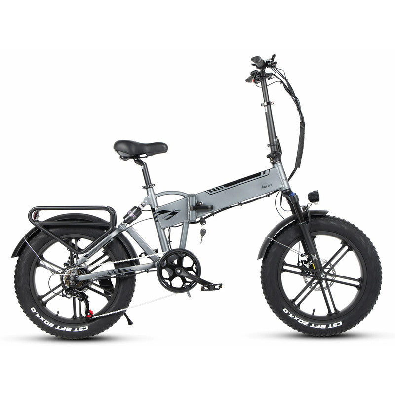 48V 500W City Electric Bike Folding E-Bike for Adults - Silver