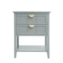 2 Drawer Side Table American Style End Table Suitable for Bedroom Living Room