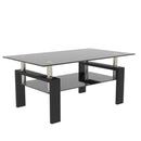 Glass Coffee Table Clear Coffee Table Modern Side Center Tables for Living Room