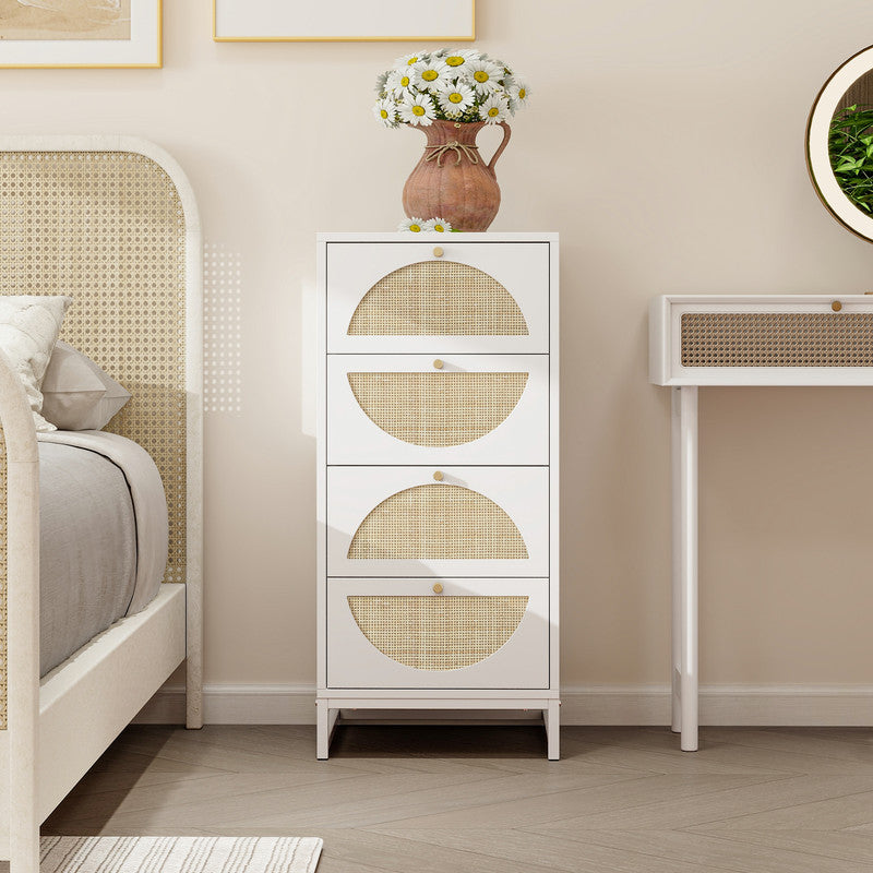 Natural Rattan 4 Drawer Cabinet Suitable For Living Room Bedroom