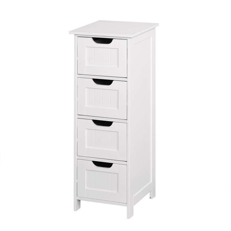 White Bathroom Storage Cabinet Freestanding Cabinet With Drawers