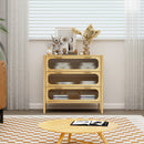 Bamboo 3 Drawer Cabinet Buffet Sideboard Storage Cabinet