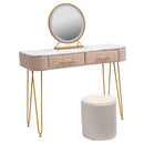 Fasionable Soft Roll Makeup Table with Touch Control 3 Brightness Options LED Mirror