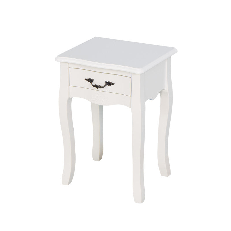 White Living Room Floor-Standing Storage Table with a Drawer