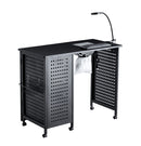 Manicure Table Nail Desk iron single Cabinet Beauty Spa Salon Workstation with LED Lamp Electric Downdraft Vent