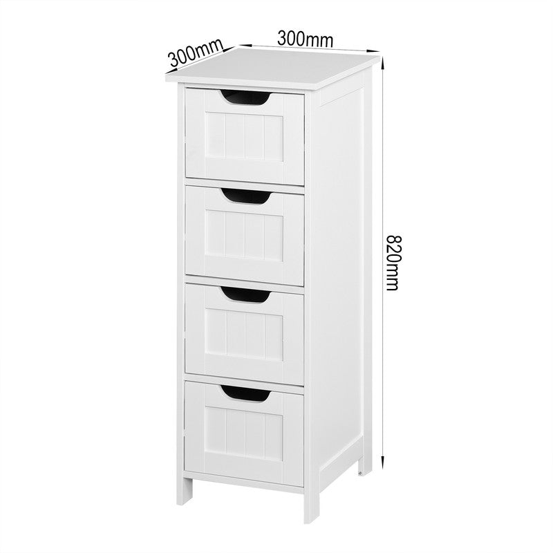 White Bathroom Storage Cabinet Freestanding Cabinet With Drawers