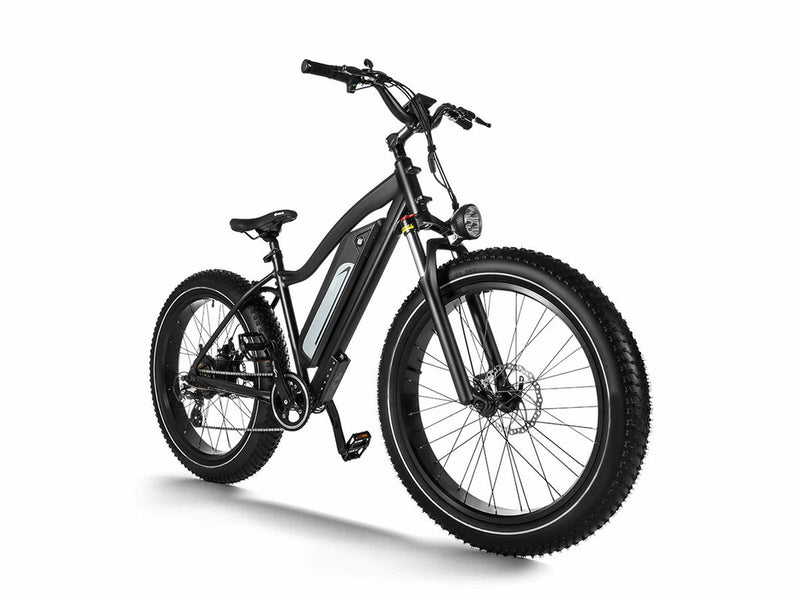 Long Range Fat Tire Electric Bike Cruiser Black 750W 48V 17.5Ah