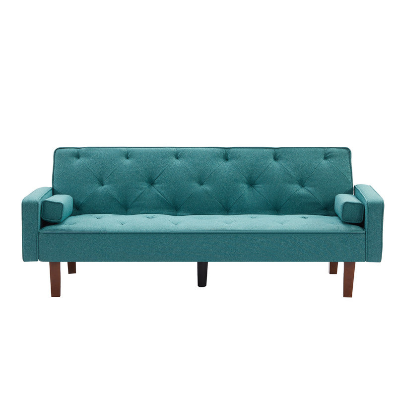 Green Sofa Bed With Square Pillow For For Guest Living Room