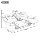 Home Theater Seating Manual Recliner, PU Leather Reclining Loveseat