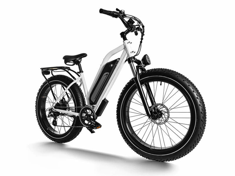 All Terrain Step Thru Electric Bike Cruiser White 750W 48V 17.5Ah