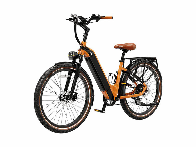 Cityrun Electric Bike 500W 48V 15Ah Removable Battery Commuter E-Bike for Adults Orange