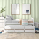 Full Size Daybed with Twin Size Trundle and Drawers White