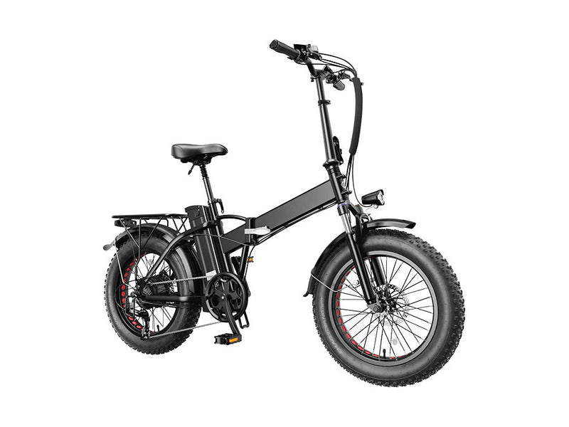 Electric Bike Foldable Fat Tire Electric Bicycle with 500W Motor 48V 12.5AH Removable Battery Black