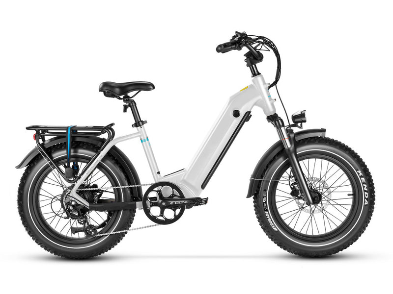 Long Range Step Thru Fat Tire Electric Bike White