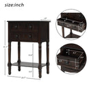 Narrow Console Table Slim Sofa Table with Three Storage Drawers and Bottom Shelf Espresso
