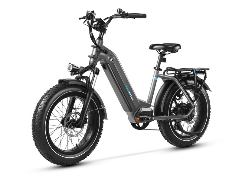 Long Range Step Thru Fat Tire Electric Bike Space Gray