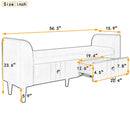 Wooden Storage Ottoman Bench with 2 Drawers For Bedroom Gray