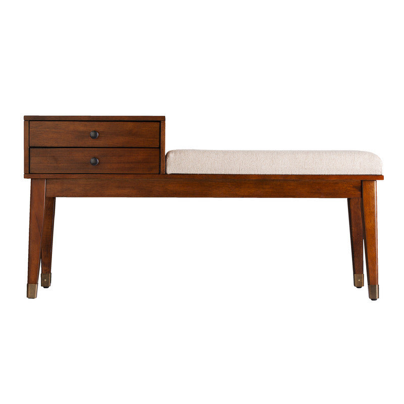 Midcentury Modern Upholstered Storage Bench for Family