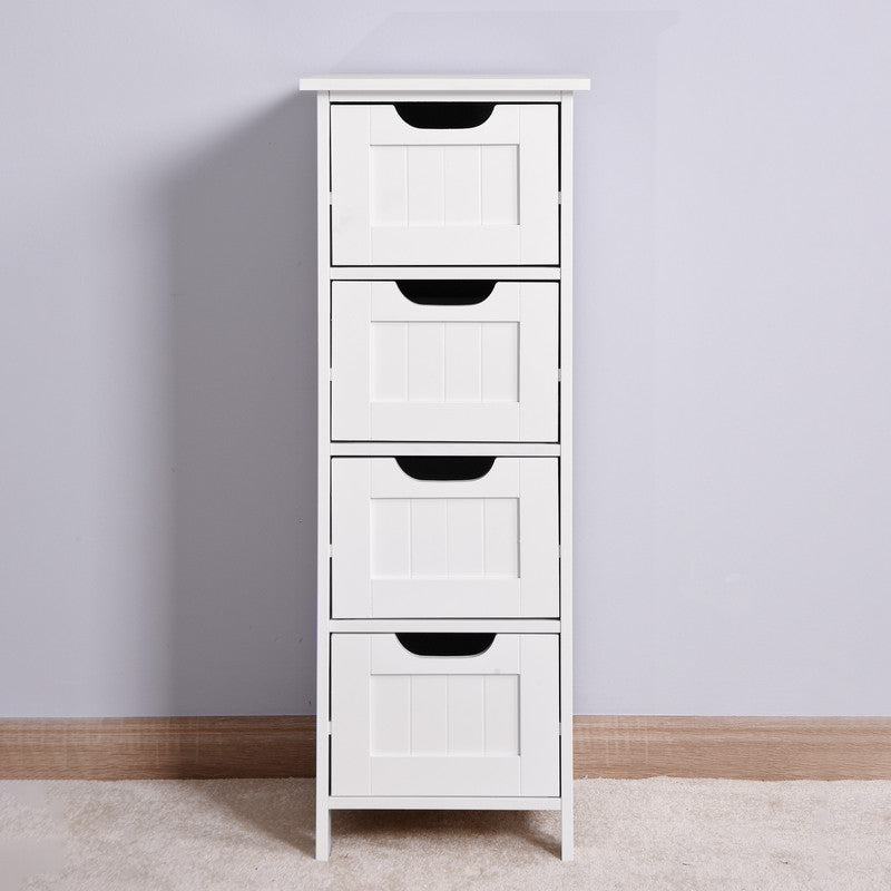 White Bathroom Storage Cabinet Freestanding Cabinet With Drawers