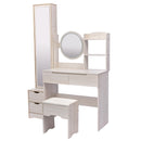 Stylish Vanity Table Vanity Stool Dressing Mirror Cabinet with Touch Control LED Vanity Morrir