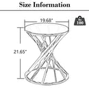 Modern Round Glass Spiral Center Table Small Coffee Table with Gold Stainless Steel Frame