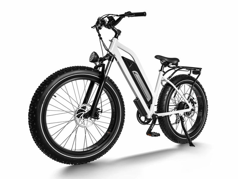 All Terrain Step Thru Electric Bike Cruiser White 750W 48V 17.5Ah