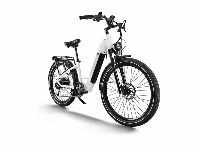 Fashion E-Bike Electric City Commuter Bike White 500W 48V 15Ah