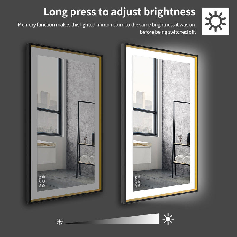 Bathroom Mirror with LED Lights Wall Mounted Large Size