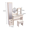 Stylish Vanity Table Vanity Stool Dressing Mirror Cabinet with Touch Control LED Vanity Morrir