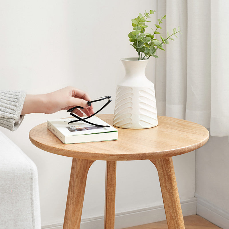 Round End Table Small End Table Side Table Coffee Table 100% Natural Wood