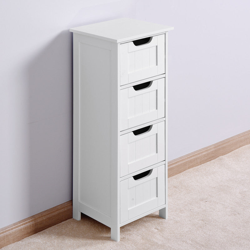 White Bathroom Storage Cabinet Freestanding Cabinet With Drawers