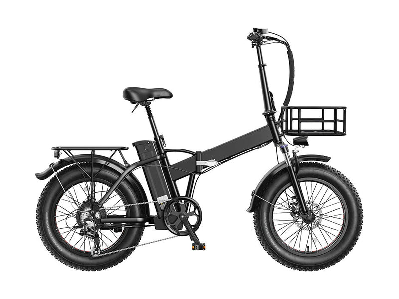 Electric Bike Foldable Fat Tire Electric Bicycle with 500W Motor 48V 12.5AH Removable Battery Black