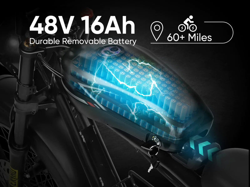 1000W 16Ah Battery City Electric Bike Adults E-Bike - Black