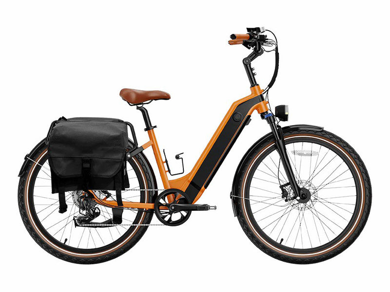 Cityrun Electric Bike 500W 48V 15Ah Removable Battery Commuter E-Bike for Adults Orange