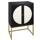 2 Door High Cabinet Adjustable Shelf Symmetrical Semicircle Design