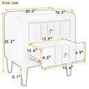 Wooden Nightstand with 2 DrawersVelvet Bedside Table Green