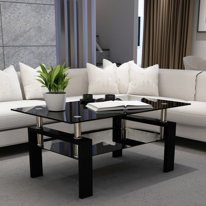 Glass Coffee Table Clear Coffee Table Modern Side Center Tables for Living Room