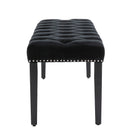 Upholstered Tufted Bench Ottoman Velvet Dining Bench Bedroom Bench Black