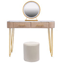 Fasionable Soft Roll Makeup Table with Touch Control 3 Brightness Options LED Mirror