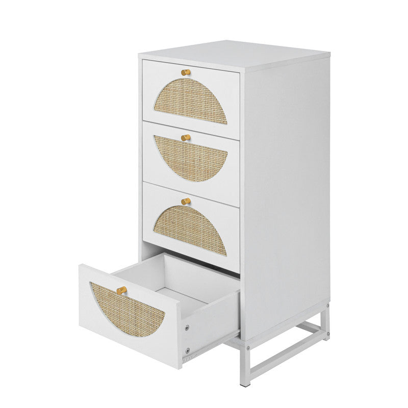 Natural Rattan 4 Drawer Cabinet Suitable For Living Room Bedroom