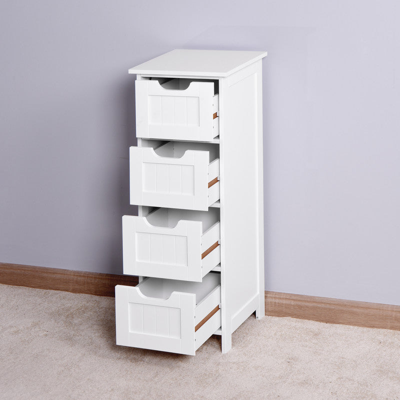 White Bathroom Storage Cabinet Freestanding Cabinet With Drawers