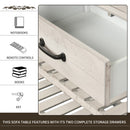 Retro Console Table for Entryway with Drawers and Shelf Antique White