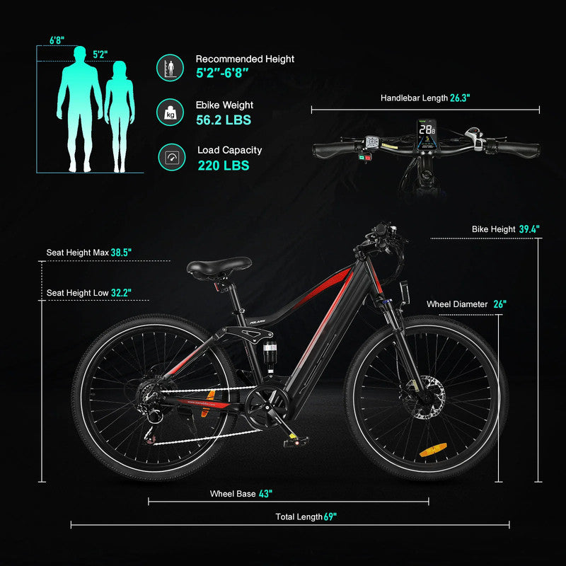 Electric Bike for Adults 750W Off-Road E-Bike - Green