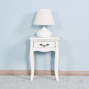 White Living Room Floor-Standing Storage Table with a Drawer