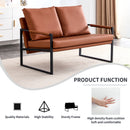Modern Two-Seater Sofa Chair with 2 Pillows - PU Leather and High-Density Foam