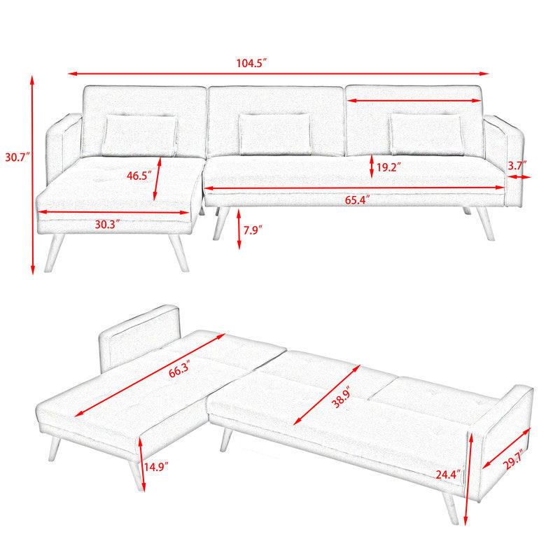 Modern Daybed Variable Bed Sofa Living Room Folding Sofa