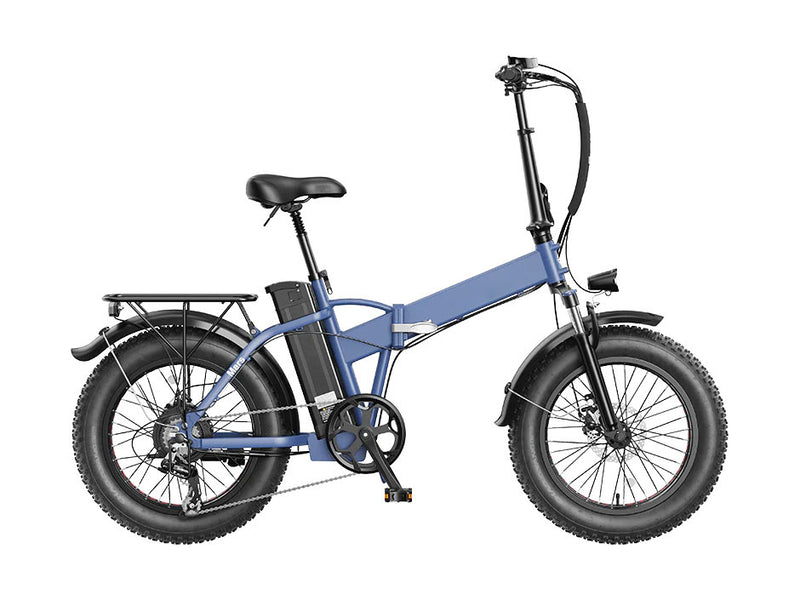 Electric Bike Foldable Fat Tire Electric Bicycle with 500W Motor 48V 12.5AH Removable Battery Cerulean