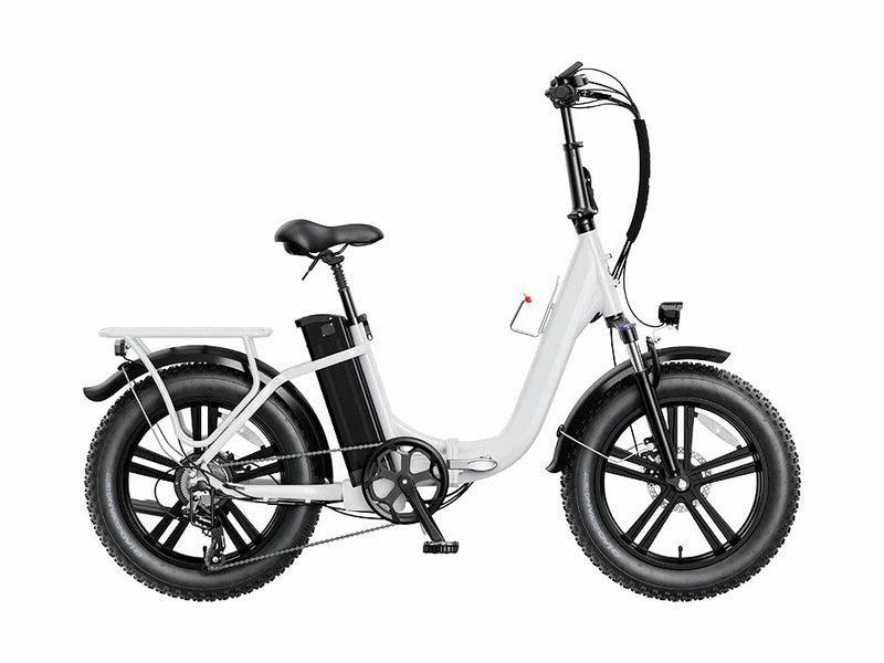 Electric Bike for Adults 500W Foldable Ebike with 48V 15Ah Removable Battery White