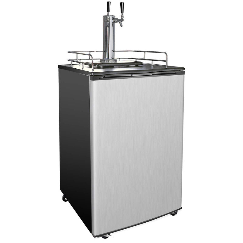 Beer Kegerator - Dual Tap Draft Beer Dispenser and Universal Beverage Cooler